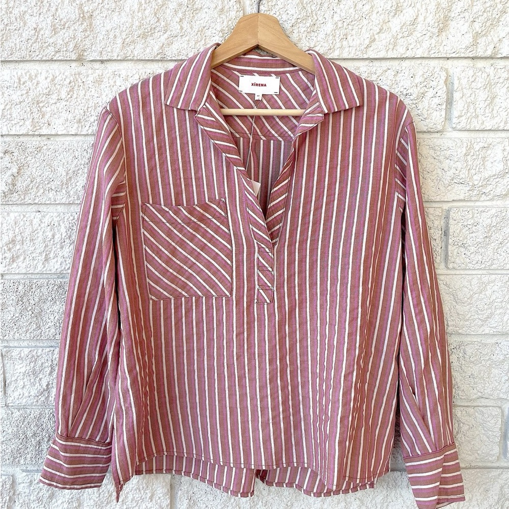 Xirena Hudson Striped Top- Clay/Purple/White